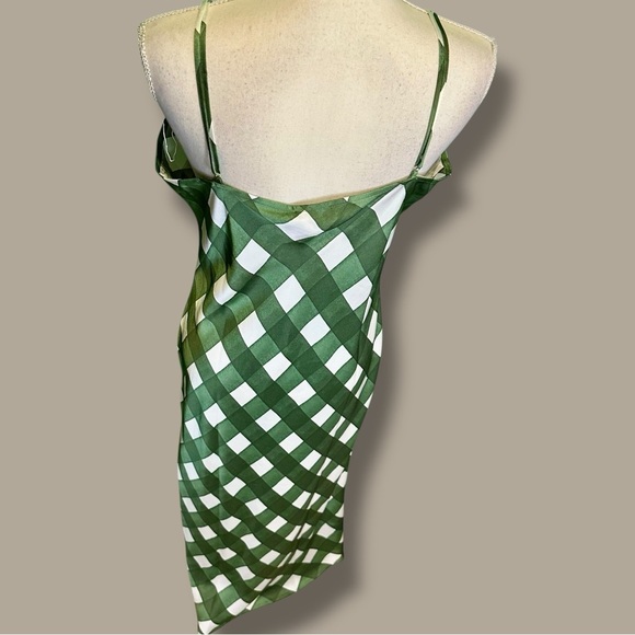NWT Vineyard Vines ‘Silky Midi Slip Dress’ in “Cypress Green Gingham” Size Large - Picture 8 of 16